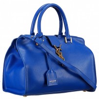 Saint Laurent Monogram Cabas Small Leather Bag Blue