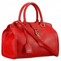Saint Laurent Monogram Cabas Small Leather Bag Red