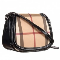 Burberry House Check And Black Leather Flap Bag 18926887