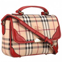 Burberry Medium House Check Red Saddle Bag 18926890
