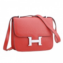 Hermes Constance Red with Silver Buckle