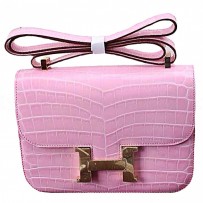 Hermes Constance Crocodile Leather Pink 608108