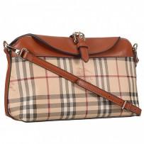 Burberry House Check And Brown Leather Shoulder Bag 18926902