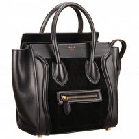 Celine Micro Luggage Black Leather/Suede Leather