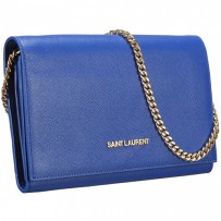 Saint Laurent Classic Letters Chain Bag Blue 608206