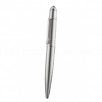 Cartier Fully Grooved Pattern Silver Ballpoint Pen  622776