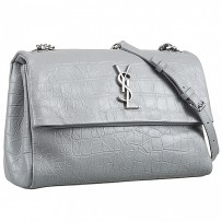Saint Laurent West Hollywood Grey Crocodile Leather Bag 18927390