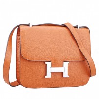 Hermes Constance Orange with Silver Buckle
