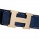 Hermes Blue Belt with Golden H Buckle