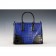 Prada Saffiano Crocodile Leather Black And Blue Bag