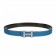 Hermes Blue With Silver "H" Buckle Closure Belt