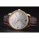 Swiss Vacheron Constantin Patrimony White Dial Gold Diamond Case Brown Leather Bracelet 1454180